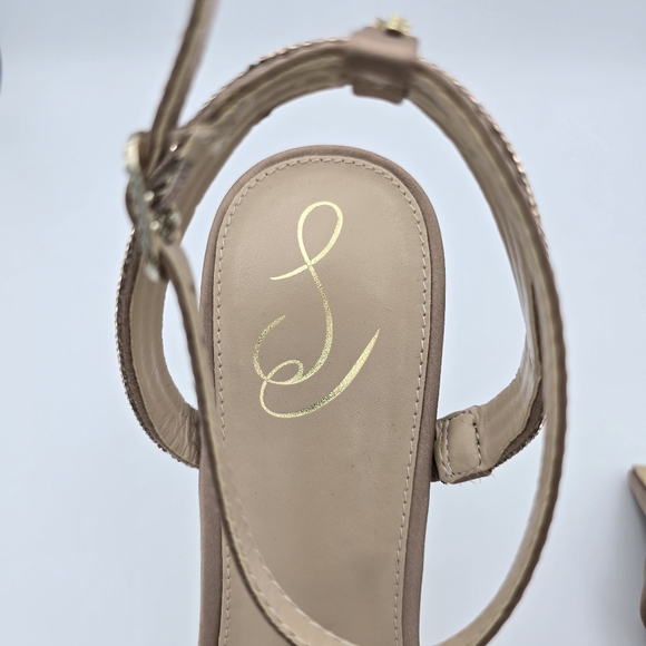 NWOT Sam Edelman Ophelia Heeled Ankle Strap Sandals, Soft Praline, Women's 10.5 - Picture 4 of 16